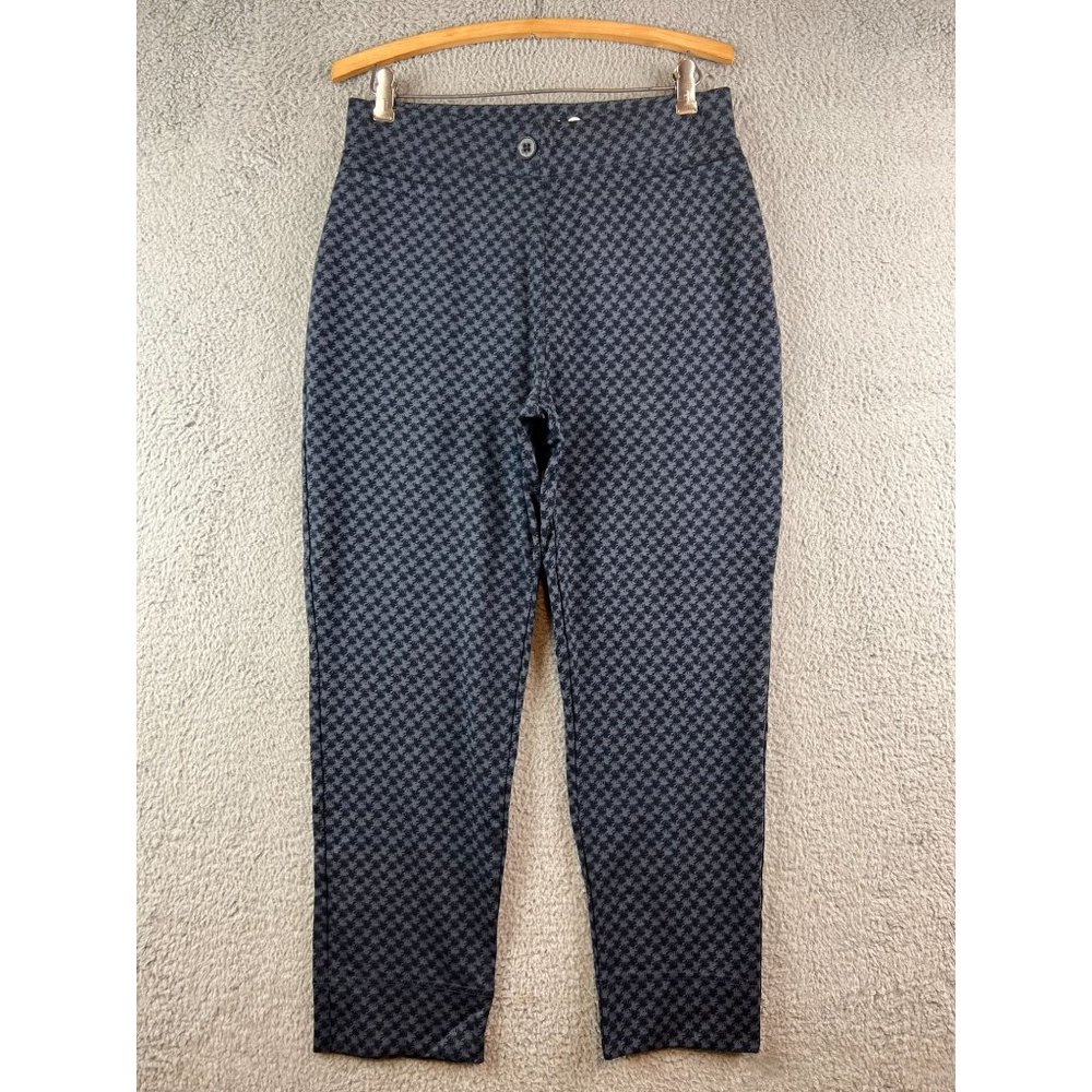 Betabrand Classic Yoga Dress Pants Sz L Blue pull on Stretch